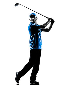 Man Golfer Golfing  Silhouette