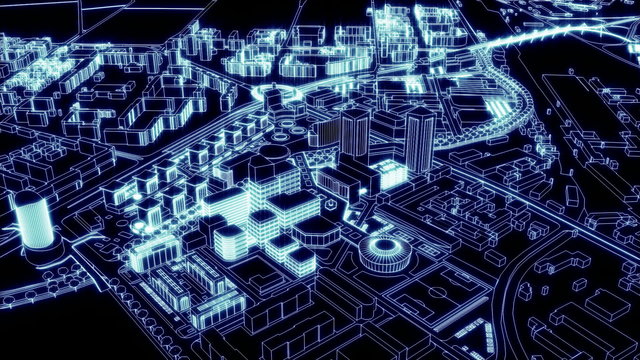 Loopable Aerial view of city of light