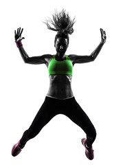 kobieta ćwiczenia fitness zumba taniec skoki sylwetka - 57742415