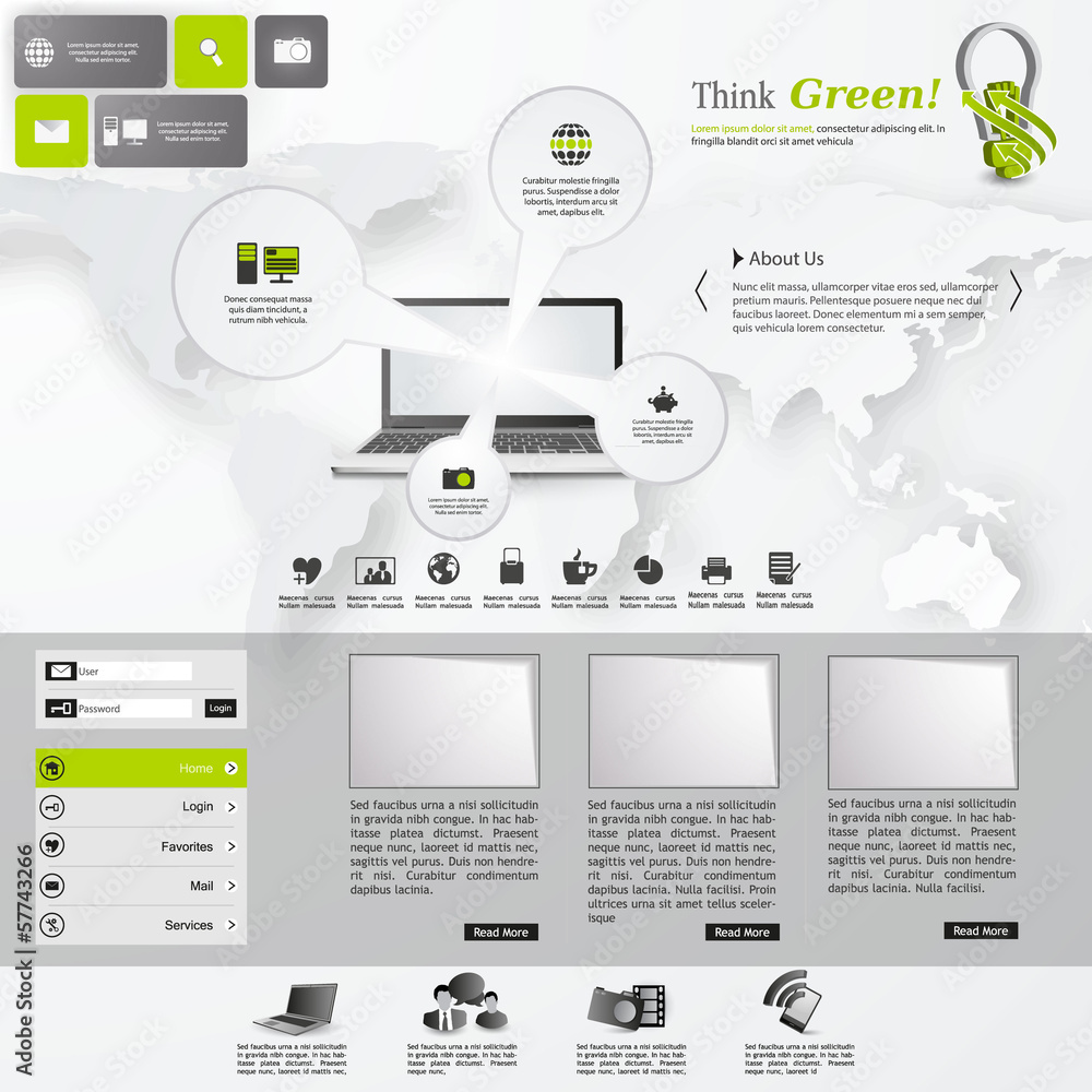 Canvas Prints template for professional website, eps10 vector,