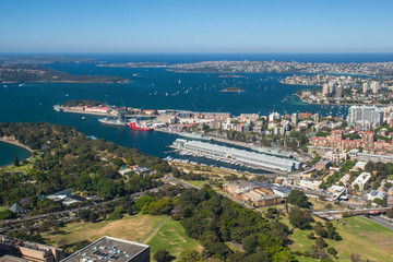 Naklejka premium Aerial View of Sydney Looking East