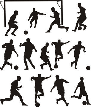 soccer or football icons - team sport
