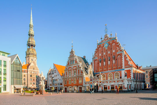 Fototapeta Town Hall Square in Riga, the capital of Latvia