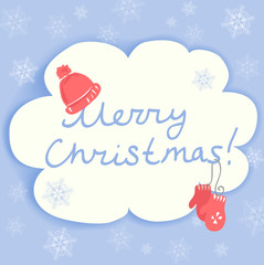 Fototapeta na wymiar Christmas card with winter accessories