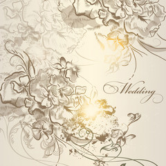 Wedding vector background in vintage style