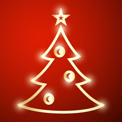 Golden paper christmas tree