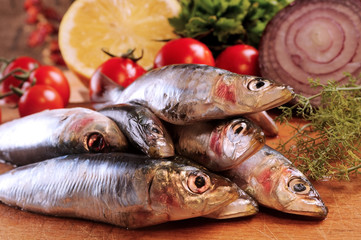 Pilchard with various ingredients