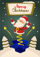 Christmas Background with Santa Claus. Vector