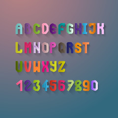 Alphabet Letters And Numbers Set - Isolated