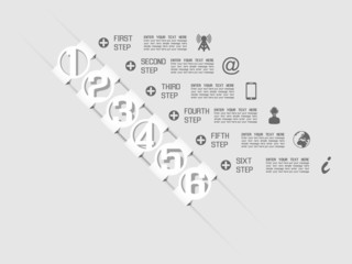 INFOGRAPHIC NUMBER TEMPLATE TIMELINE PROGRESSIVE 2 WHITE