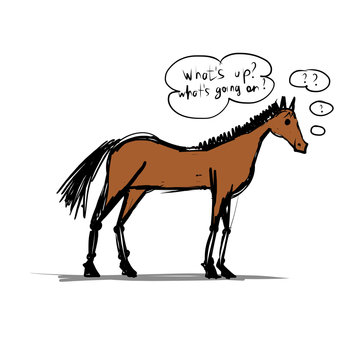 Funny horse sketch for your design