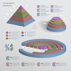 Color 3D infographic elements