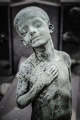 scary cemetery statue