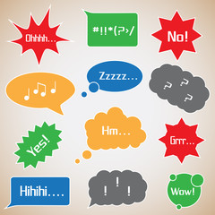 Speech Bubbles Set - Isolated On Background - Vector