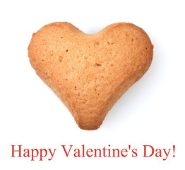 Heart-shaped cookie isolated on white