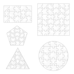 Various sizes puzzle, vector illustration on white