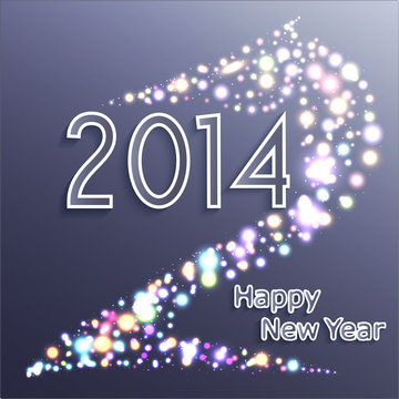 Happy new year 2014. Horse, celebration background.