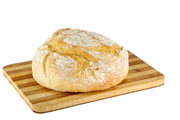 freshly baked loaf of homemade white bread