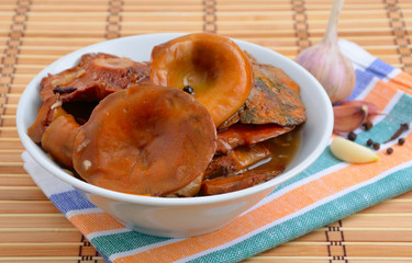 salty forest mushrooms (Lactarius deliciosus)