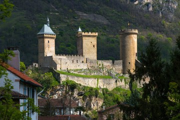 Fototapeta na wymiar Old castle in Foix town in France