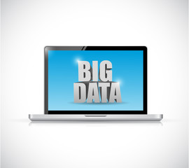 Fototapeta premium laptop and big data message illustration design