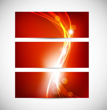Set of abstract red banners