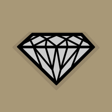 Diamond icon or sign, vector illustration