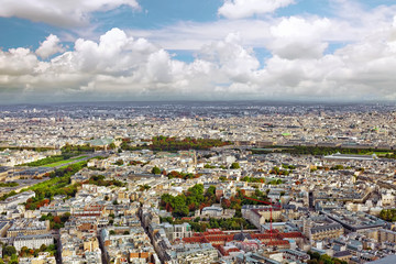 Naklejka premium Panorama of Paris from the Montparnasse Tower. France.