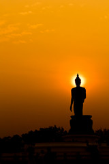 Thai Buddha in the sunset