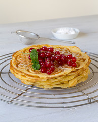 gestapelte selbstgemachte Waffeln
