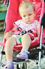 Fototapeta na wymiar baby in stroller