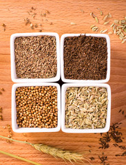 Bowls of spices for baking