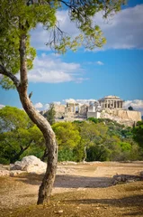 Zelfklevend Fotobehang Prachtig uitzicht op de oude Akropolis, Athene, Griekenland © MF