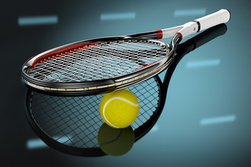 Tennis Racket with Ball - 57761857
