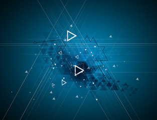 triangle futuristic internet high computer technology business