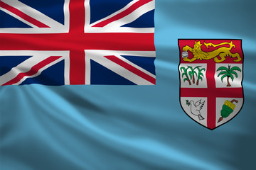 Fiji flag blowing in the wind