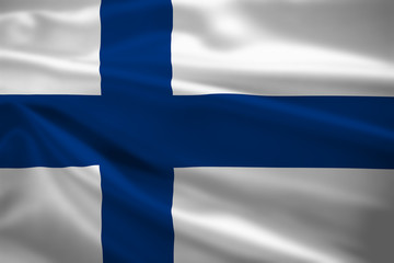 Finalnd flag blowing in the wind