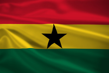 Ghana flag blowing in the wind