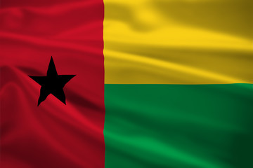 Guinea-Bissau flag blowing in the wind