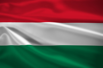 Hungary flag blowing in the wind