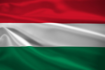 Obraz premium Hungary flag blowing in the wind