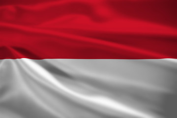 Indonesia flag blowing in the wind