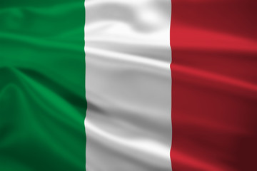 Obraz premium Italy flag blowing in the wind
