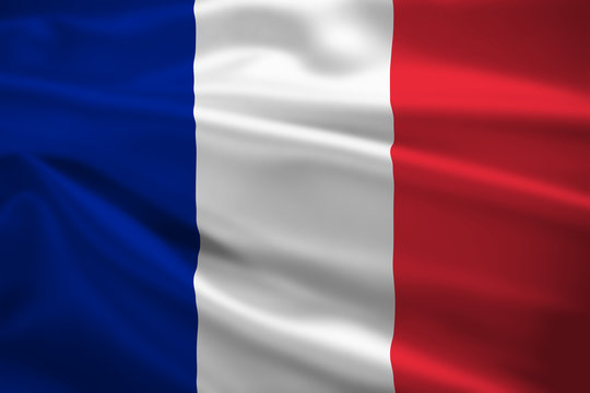 France flag blowing in the wind