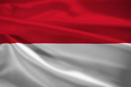 Indonesia flag blowing in the wind