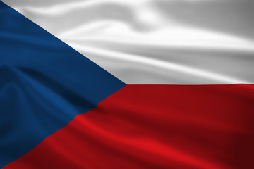 Czech Republic flag blowing in the wind