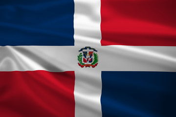 The Dominican Republic flag blowing in the wind