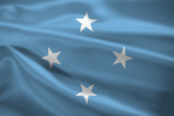 Federated States of Micronesia flag blowing in the wind