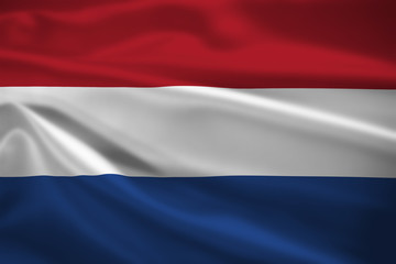 The Netherlands flag blowing in the wind
