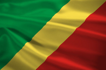 Obraz premium Republic of the Congo flag blowing in the wind